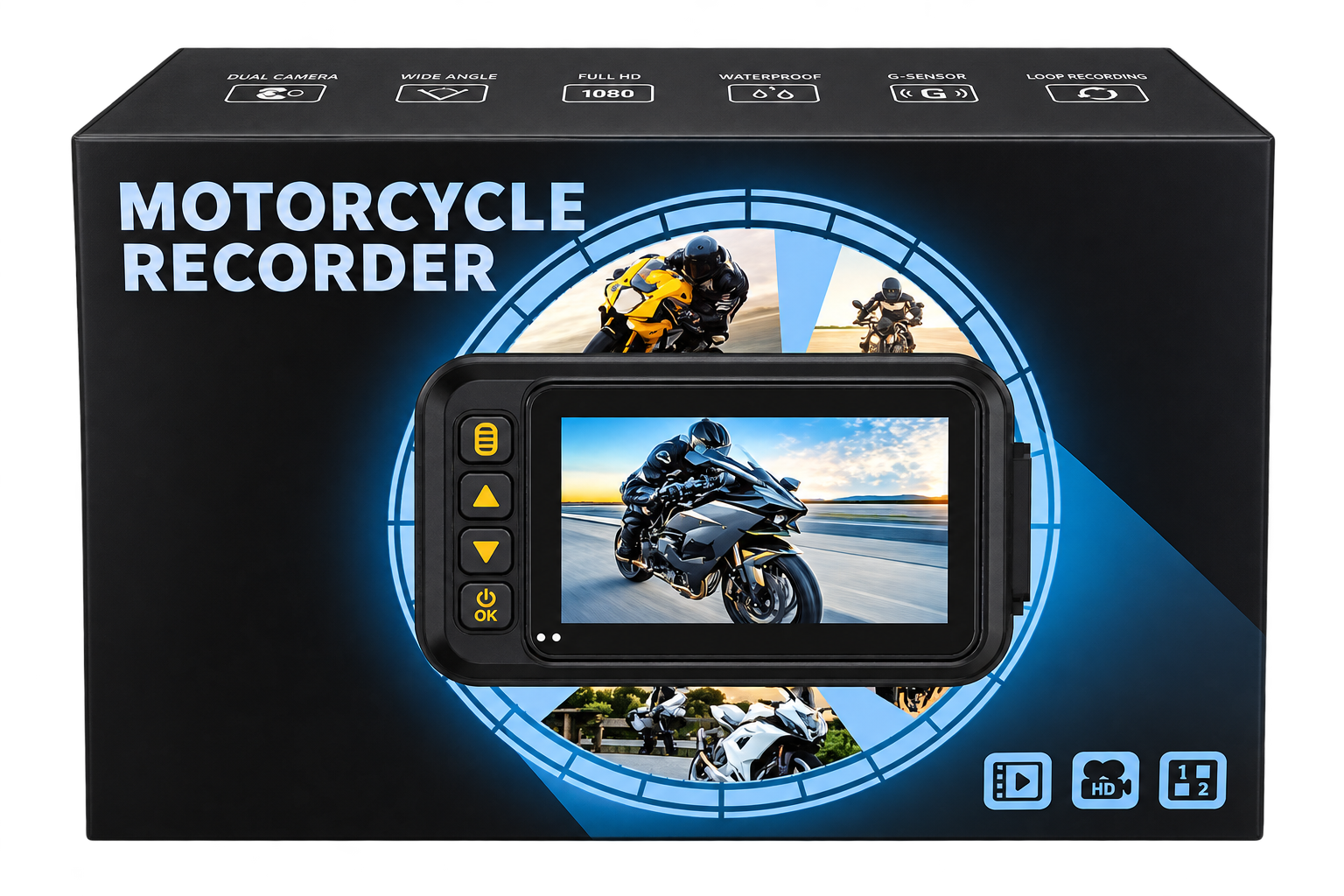 Motorcycle Dash Cam ürün kutusu